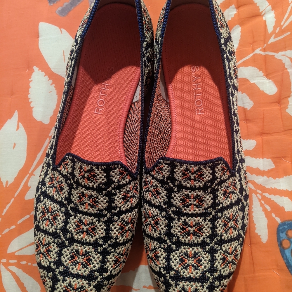 Rothys 10 Brand New Loafers - Sapphire Mosaic